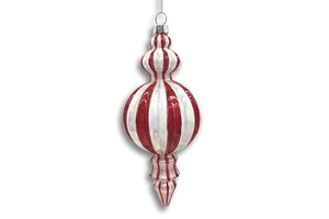 Premium Design Handmade Gorgeous Christmas Tree Ornaments Red and White Christmas Glass Icicle Ornaments
