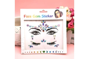 Music Festival Diamond Stickers European Crystal Diamond Stickers Concert Masquerade Ball Eye Gem Face Stickers Eyeliner