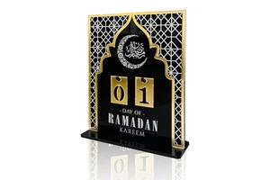 New Arrival Ramadan Acrylic Rectangle Durable Countdown Calendar Centerpieces Table Ornament Islamic Muslim Home Decor Supplies