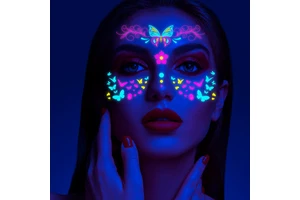 Fashion Hot Sale Music Festival Fluorescent Face Stickers Waterproof Nightclub Makeup Ball Neon Luminous Tattoo Body Stickers