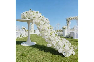 Silk Artificial Flower Row for Wedding Birthday Banquet Hall Decorations Modern Style 200cm Length
