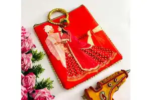 Wedding giveaways Haldi Mehendi favors bride groom gift bags for guests Indian traditional zip pouches with bangle handle 9 inch