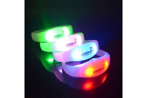 Vibration Concert Party Luminous Light up Lumineux Remote Controlled Event Sound Activated Custom Led Wristband Bracelet