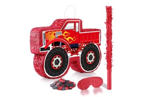 Nicro Kids Monster Truck Themed Pinata Baby Shower Games Birthday Celebrations Decoration Party Favors Pinatas Party Supplies