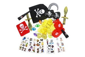 48 Pcs Return Gifts for Kds Birthday Party Decorations Children's Toy Accessories Plastic Pirate Tattoo Gift Bag