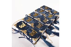 Dark Blue Arabic Mini Quran Book for Muslim Gifts Eid Favors Car Hanging Ramadan Party Decoration