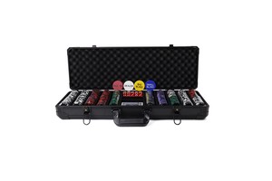 Premium 500 Piece Clay Poker Chip Set with Heavy Duty Black Aluminum Case Complete Casino Game Accessories for Home Parties