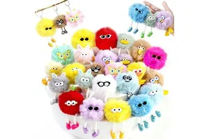 Party Favors Keychains Kids Cute Plush Fun Monster Bulk Birthday Party Favors School Student Gifts Classroom Prizes Goodie Bags