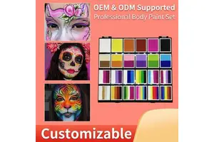 Professional Body Paint Set Kids Face Paint Kit Washable Face & Body Painting for Festival Stage Makeup