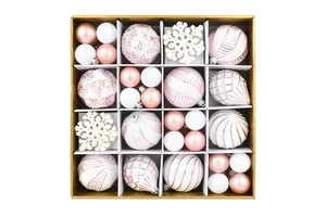 Plastered Plastic Hanging Christmas Ornaments Festive Tree Scene Decorations for Holiday Decorating Balls