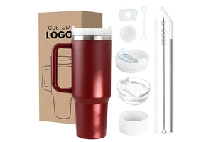 Insulated Tumbler Gift Set 40oz With Brush & Straw BPA-Free For Birthday Christmas