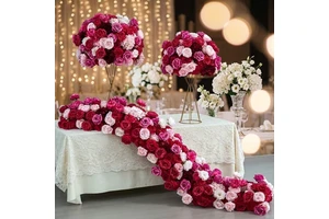 Large Pink Red Flower Ball Silk Wedding Table Flower Centerpieces for Event Party Decoration