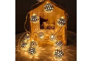 Outdoor Bedroom Living Room Window Christmas Tree Decoration Led String Light Hollow Modern Ball Lamp IP33 Rated 300cm 3500K
