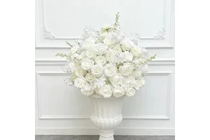 White Rose Luxury Artificial Flower Ball Wedding Decor Table Centerpieces Flower Decor Accessories Floral Arrangement Event Prop