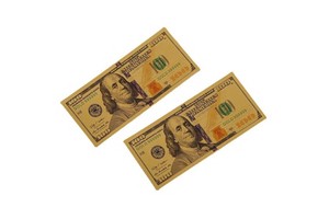 Hundred Dollar Bills Gold Foil Plated Games Movie Prop Party Supplies Souvenir Banknotes USA Dollar Plastic Prop Money