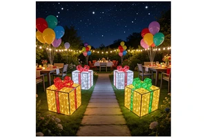 Wholesale Festive IP65 Outdoor LED Gift Box High Brightness Christmas New Year Light Effect Remote Control For Landscape Garden Home