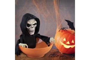 KI Store Halloween House Decoration Voice Control Ghost Toys with Motion Sensor Skeleton Candy Bowl for Party Supply