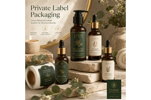 Custom Luxury Botanical Skincare Labels Private Label Essential Oil Bottle Stickers Gold Foil Waterproof Adhesive Roll Packaging
