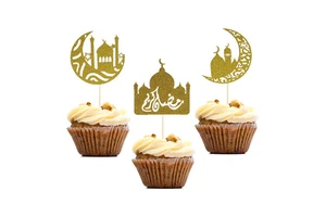 Ramadan Decorations 2023 Eid Mubarak Cake Topper Moon Ramadan Products for Arabic Muslim Party Holiday Supplies