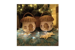 Premium Bamboo Handmade Durable Christmas Home Decor Ornaments with LED Light Factory Price for Wholesale