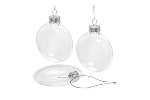 Factory Wholesale 2021 clear Flat Christmas Ball Ornaments