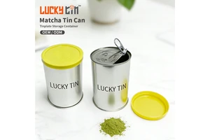 Factory Price Custom Food Grade Tinplate Storage Container Cylinder Metal Can Packaging Premium Matcha Tin With Pull Ring