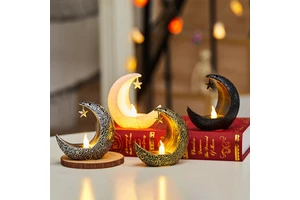 Ramadan Supplies Ramadan Decorations Middle Eastern Moon & Star Candle Holder for Bedroom Desktop Decoration