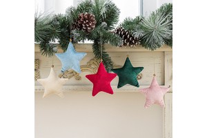 New Year Embellishments Holiday Party Tree Ornaments Hanging Velvet Star Christmas Decoration