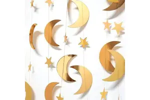 4M Islamic Muslim Ramadan Mubarak Party Supplies Decorations Moon Paper Star Garland Eid Al Adha Festival Celebration Ornaments