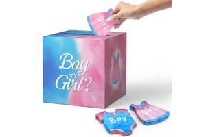 New Baby Gender Reveal Voting Box Cast Your Vote Games Invitations Party Supplies with 40PCS Cards Baby Shower Games Party Decor