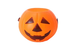 Halloween Decor Pumpkin Candy Kettles Witch Pot Mini Plastic Pumpkin Candy Halloween Buckets