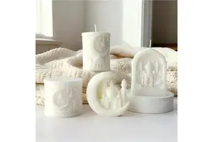 Handmade 3D Moon Star Castle Soy Wax Aromatherapy Candle Ramadan Muslim Middle Eastern-Style Scented