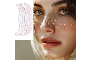 Non-toxic Glitter Gold Foil Freckles Tyler Concert Style Waterproof Face Temporary Tattoo Stickers For Party Face Decor