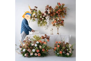 Autumn Color Artificial Flowers Table Centerpiece Wedding Decor Wholesale Custom Design Event Decor Factory Supply