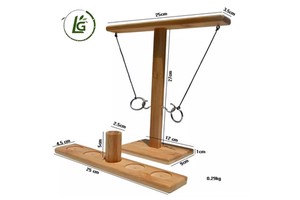 Popular Hook Wooden Ring Toss Quoits Set Wood Ring Toss Game For Kids Shot Throwing Ring Toss Game