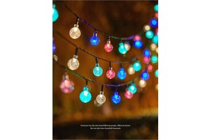 Solar Powered String Lights Outdoor Led Crystal Globe Bubble Ball Light 8 Modes Waterproof Patio Lighting for Christmas