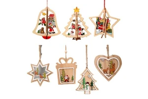 Best Selling Wooden Xmas Tree Pendant Embellishment Decorative Christmas Slices for Christmas Tree Holiday Supplies