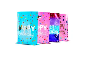 Happy Birthday Plastic Party Favor Gift Bags Children's Birthday Party Candy Packaging Bags