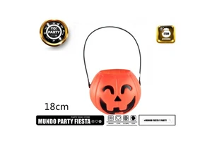 Large 18cm Orange Pumpkin Bucket for Halloween Holiday Decorations Item #70103