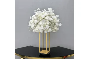 2025 GNW Ceremony Floral Artificial Rose Flower Runner Wedding Party Decoration Pampas Bouquet Table Centerpiece