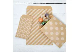 Patterned Kraft Party Favors Merchandise Bags