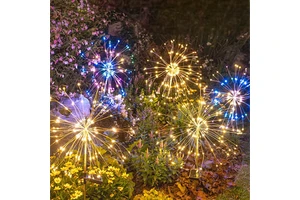 Solar LED Smoke String Lights Outdoor Waterproof Garden Party Decorative Lighting With Auto Sensor And Color Modes