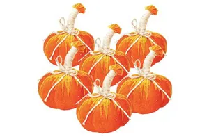 Set of 6 '5x7' Pumpkin Ornaments MD Halloween Decorations for Holiday Harvest Fall and Thanksgiving Festivals