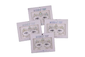 Luxury Mardi Gras Festival Party Happy Face Lifting Stickers Crystal Tattoo Stickers for Party Decoration