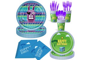 Lumoire Celebration Bestselling Video Game Themed Birthday Party Decorations Paper Plastic Supplies Drop Props 'HAPPY BIRTHDAY'