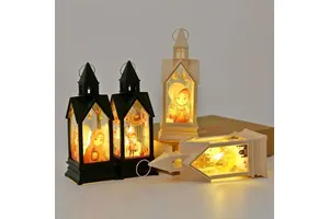 DAMAI Muslim Eid Mubarak Party Supplies Arabic LED Hollow Star Moon Electronic Candle Ramadan Lanterns Ramadan Decorations 2025
