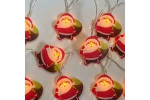 Acrylic Christmas Santa LED String Lights, Holiday Decorative Fairy Lights,Indoor Ambiance Lighting