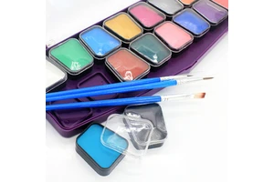 Halloween Water Based Washable Private Label Body Painting Supplies 16 Color Makeup Face Body Paint Palette for Kid