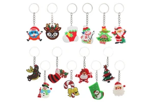 Christmas Day Keychain PVC Cute Keychain Party Favors for Kids Keychains Valentine's Day Gifts Birthday Party Supplies Souvenir