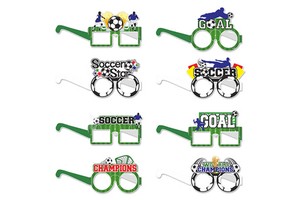 Soccer Party Paper Glasses Set GOAL Champions Soccer Star Photo Booth Props for Game Day Soccer Cup Watch Parties